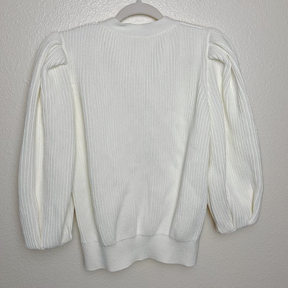 G. Label by Goop | Hill Ribbed Puff Sleeve Cardigan NWOT - Picture 4 of 7